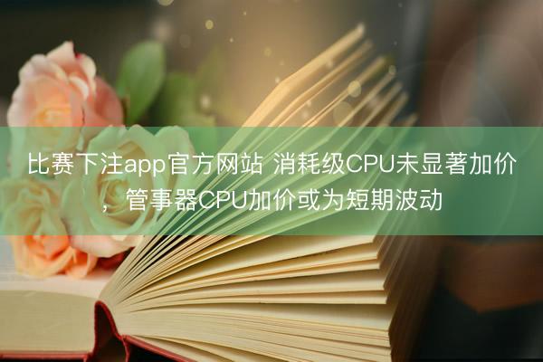 比赛下注app官方网站 消耗级CPU未显著加价，管事器CPU加价或为短期波动