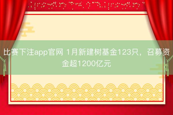 比赛下注app官网 1月新建树基金123只,召募资金超1200亿元