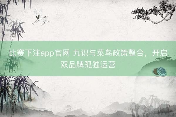 比赛下注app官网 九识与菜鸟政策整合,开启双品牌孤独运营