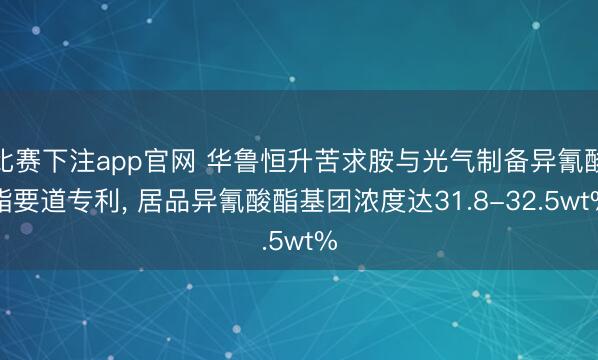 比赛下注app官网 华鲁恒升苦求胺与光气制备异氰酸酯要道专利, 居品异氰酸酯基团浓度达31.8-32.5wt%