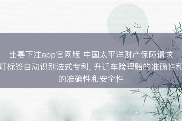 比赛下注app官网版 中国太平洋财产保障请求车险大灯标签自动识别法式专利, 升迁车险理赔的准确性和安全性