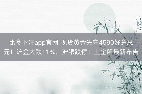 比赛下注app官网 现货黄金失守4590好意思元！沪金大跌11%，沪银跌停！上金所最新布告