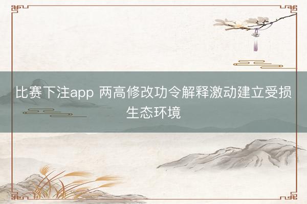 比赛下注app 两高修改功令解释激动建立受损生态环境