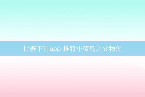 比赛下注app 推特小蓝鸟之父物化