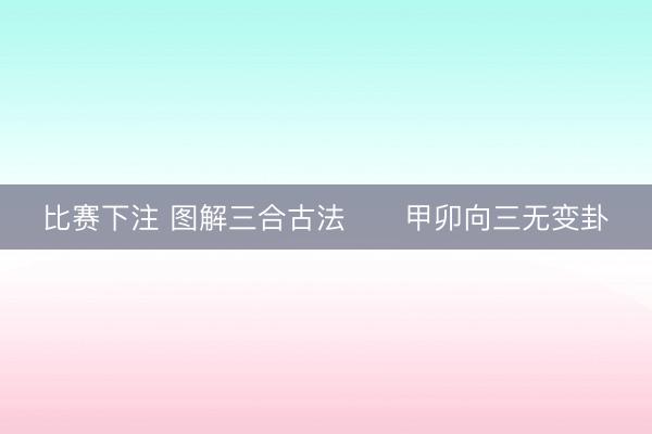 比赛下注 图解三合古法      甲卯向三无变卦