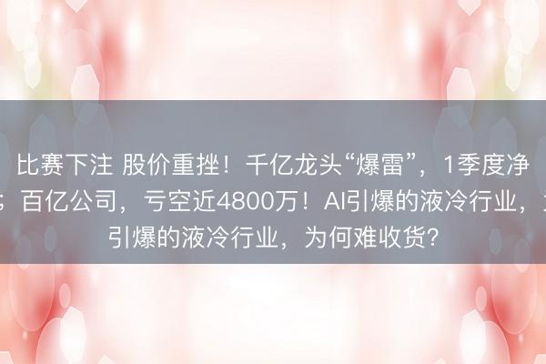 比赛下注 股价重挫！千亿龙头“爆雷”，1季度净利暴跌82%；百亿公司，亏空近4800万！AI引爆的液冷行业，为何难收货？