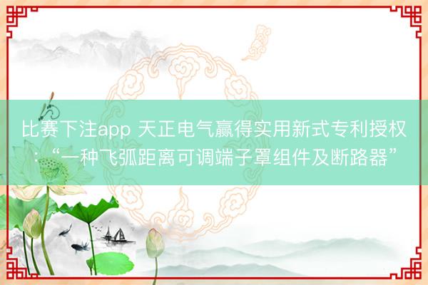比赛下注app 天正电气赢得实用新式专利授权：“一种飞弧距离可调端子罩组件及断路器”