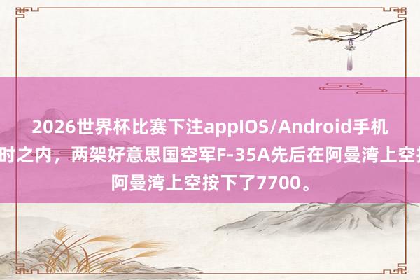2026世界杯比赛下注appIOS/Android手机版下载 24小时之内，两架好意思国空军F-35A先后在阿曼湾上空按下了7700。