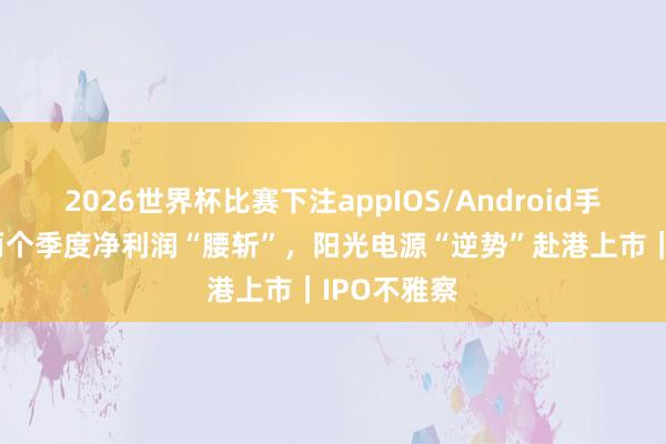 2026世界杯比赛下注appIOS/Android手机版下载 两个季度净利润“腰斩”，阳光电源“逆势”赴港上市｜IPO不雅察