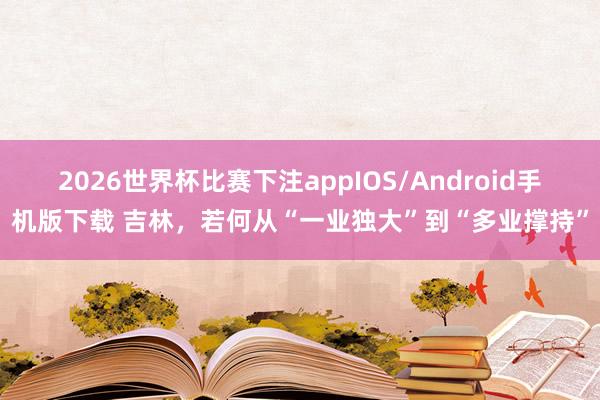 2026世界杯比赛下注appIOS/Android手机版下载 吉林,若何从“一业独大”到“多业撑持”