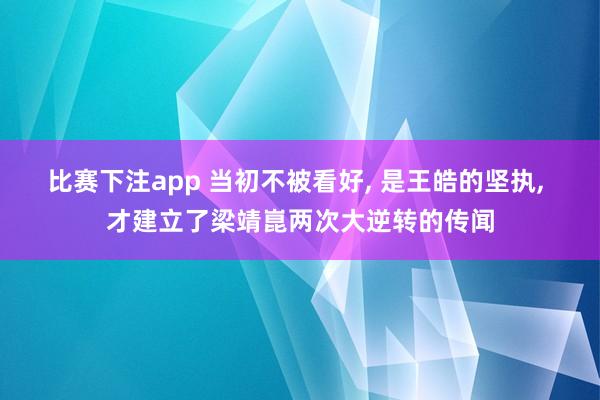 比赛下注app 当初不被看好， 是王皓的坚执， 才建立了梁靖崑两次大逆转的传闻