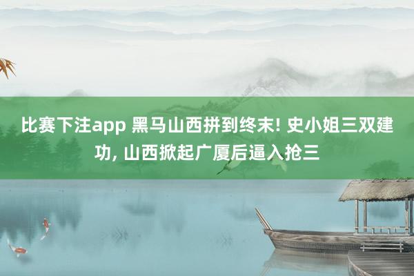 比赛下注app 黑马山西拼到终末! 史小姐三双建功， 山西掀起广厦后逼入抢三