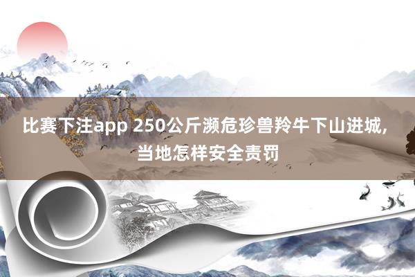 比赛下注app 250公斤濒危珍兽羚牛下山进城， 当地怎样安全责罚