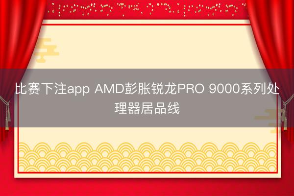 比赛下注app AMD彭胀锐龙PRO 9000系列处理器居品线
