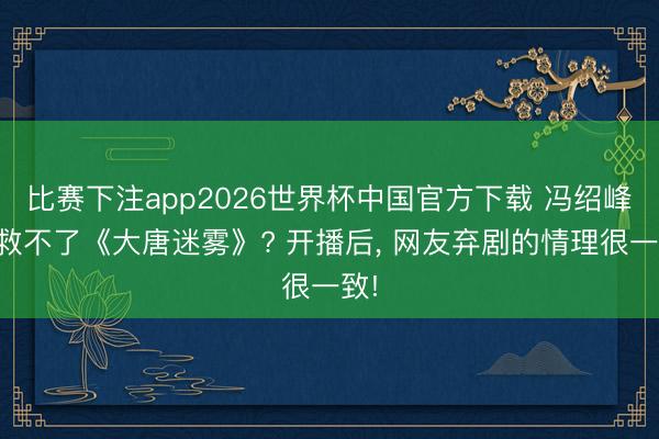 比赛下注app2026世界杯中国官方下载 冯绍峰也救不了《大唐迷雾》? 开播后， 网友弃剧的情理很一致!