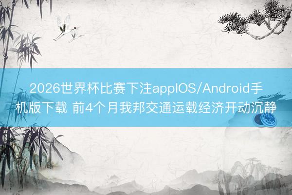 2026世界杯比赛下注appIOS/Android手机版下载 前4个月我邦交通运载经济开动沉静