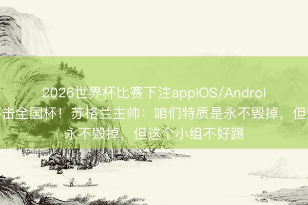 2026世界杯比赛下注appIOS/Android手机版下载 抨击全国杯!苏格兰主帅:咱们特质是永不毁掉,但这个小组不好踢
