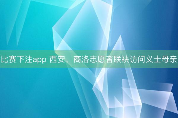 比赛下注app 西安、商洛志愿者联袂访问义士母亲