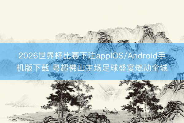 2026世界杯比赛下注appIOS/Android手机版下载 粤超佛山主场足球盛宴燃动全城