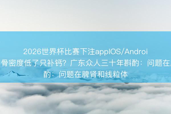 2026世界杯比赛下注appIOS/Android手机版下载 骨密度低了只补钙?广东众人三十年斟酌:问题在脾肾和线粒体