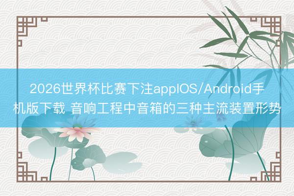 2026世界杯比赛下注appIOS/Android手机版下载 音响工程中音箱的三种主流装置形势